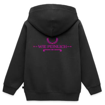 ist euch das nicht peinlich? - Kinder Premium Organic Zip Hoodie - Schwarz - Hinten - AI Model Kid Male (0cm)