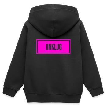 das war dumm - Kinder Premium Organic Zip Hoodie - Schwarz - Hinten - AI Model Kid Male (0cm)
