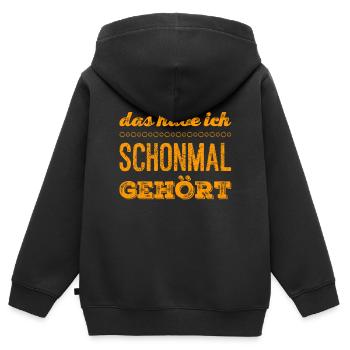 das kommt mir bekannt vor - Kinder Premium Organic Zip Hoodie - Schwarz - Hinten - AI Model Kid Male (0cm)