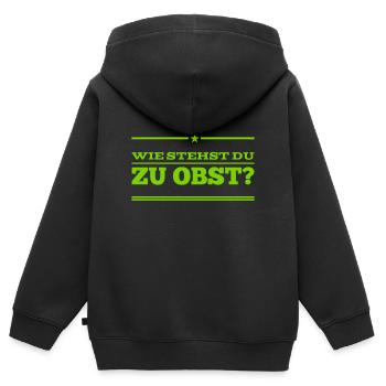 magst Du Obst - Kinder Premium Organic Zip Hoodie - Schwarz - Hinten - AI Model Kid Male (0cm)