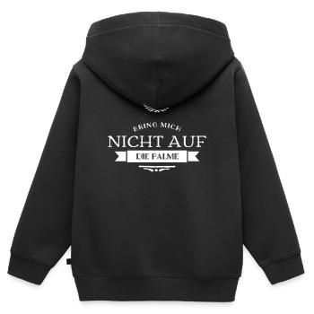 bleib entspannt - Kinder Premium Organic Zip Hoodie - Schwarz - Hinten - AI Model Kid Male (0cm)