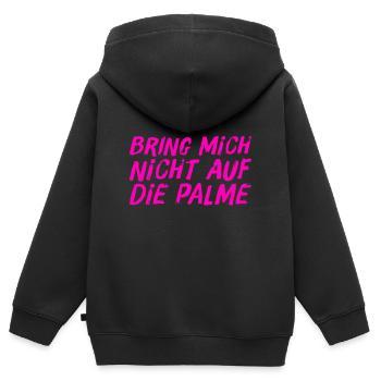 Stress mich nicht - Kinder Premium Organic Zip Hoodie - Schwarz - Hinten - AI Model Kid Male (0cm)