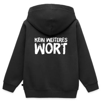 halt die Klappe - Kinder Premium Organic Zip Hoodie - Schwarz - Hinten - AI Model Kid Male (0cm)