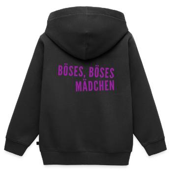 Böses Mädchen - Kinder Premium Organic Zip Hoodie - Schwarz - Hinten - AI Model Kid Male (0cm)