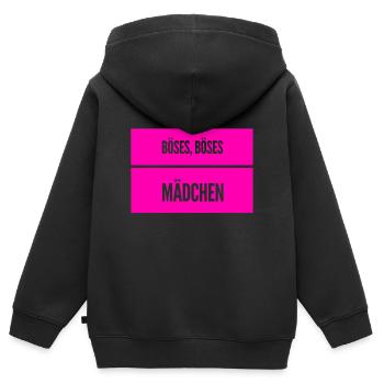 ich bin böse - Kinder Premium Organic Zip Hoodie - Schwarz - Hinten - AI Model Kid Male (0cm)
