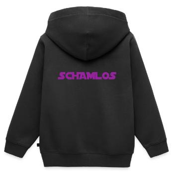 keine Scham - Kinder Premium Organic Zip Hoodie - Schwarz - Hinten - AI Model Kid Male (0cm)