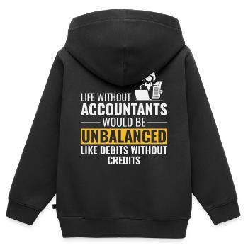 Buchhalter Buchhaltung Buchhaltung Finanzen Lustig - Kinder Premium Organic Zip Hoodie - Schwarz - Hinten - AI Model Kid Male (0cm)