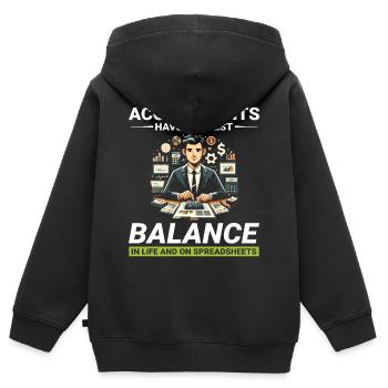 Buchhalter Buchhaltung Buchhaltung Finanzen Lustig - Kinder Premium Organic Zip Hoodie - Schwarz - Hinten - AI Model Kid Male (0cm)