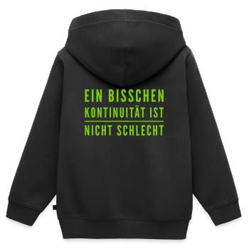 Kontinuität ist wunderbar - Kinder Premium Organic Zip Hoodie - Schwarz - Hinten - AI Model Kid Male (0cm)
