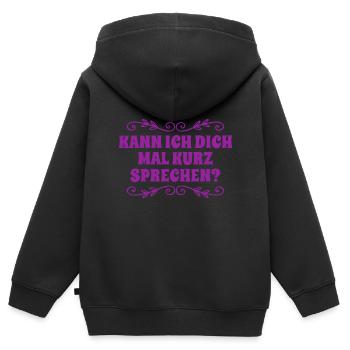 ich will dich kennenlernen - Kinder Premium Organic Zip Hoodie - Schwarz - Hinten - AI Model Kid Male (0cm)