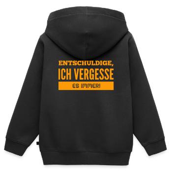 voll vergesslich - Kinder Premium Organic Zip Hoodie - Schwarz - Hinten - AI Model Kid Male (0cm)