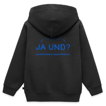 ist doch egal - Kinder Premium Organic Zip Hoodie - Schwarz - Hinten - AI Model Kid Male (0cm)