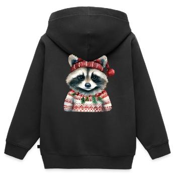 Mr. Raccoon in Norwegian sweater - Kids Premium Organic Zip-up Hoodie - black - Back - AI Model Kid Male (0cm)