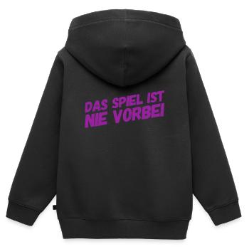 es wird nie vorbei sein - Kinder Premium Organic Zip Hoodie - Schwarz - Hinten - AI Model Kid Male (0cm)