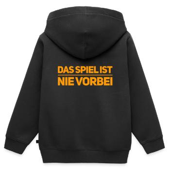 ich spiele gerne Spiele - Kinder Premium Organic Zip Hoodie - Schwarz - Hinten - AI Model Kid Male (0cm)