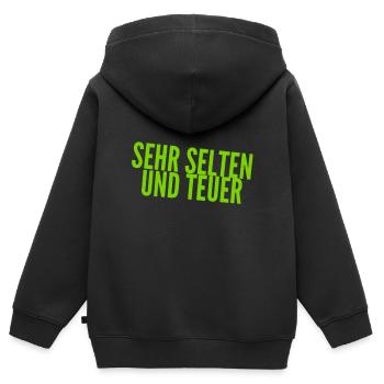 ich bin was besonderes - Kinder Premium Organic Zip Hoodie - Schwarz - Hinten - AI Model Kid Male (0cm)