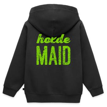 ich bin eine holde Maid - Kinder Premium Organic Zip Hoodie - Schwarz - Hinten - AI Model Kid Male (0cm)
