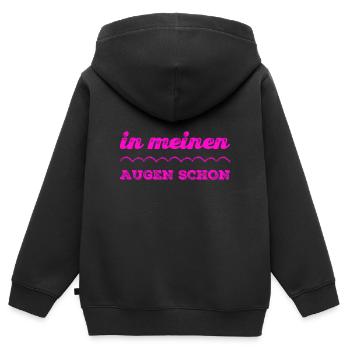das denke ich - Kinder Premium Organic Zip Hoodie - Schwarz - Hinten - AI Model Kid Male (0cm)