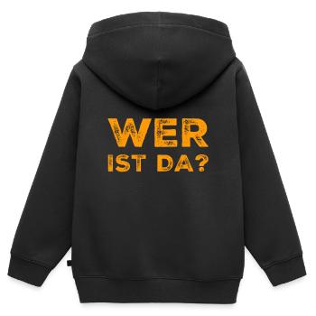 kenne ich dich? - Kinder Premium Organic Zip Hoodie - Schwarz - Hinten - AI Model Kid Male (0cm)