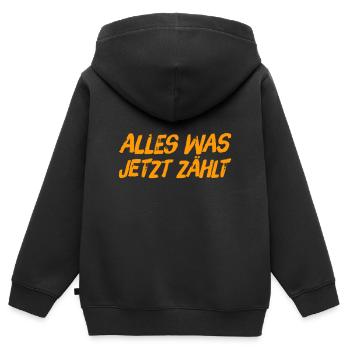 das ist mir wichtig - Kinder Premium Organic Zip Hoodie - Schwarz - Hinten - AI Model Kid Male (0cm)