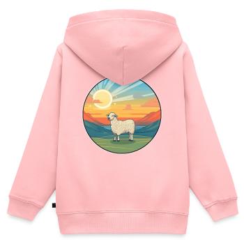 Schaf Buntes Aquarell Cartoon Kawaii Tier - Kinder Premium Organic Zip Hoodie - Rosa - Hinten - AI Model Kid Female (0cm)