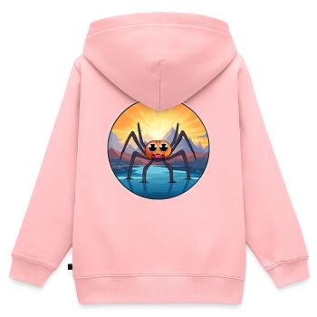 Spider Colorful Watercolor Cartoon Kawaii Animal - Kids Premium Organic Zip-up Hoodie - rose - Back - AI Model Kid Female (0cm)