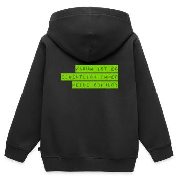 ich bin nicht schuld - Kinder Premium Organic Zip Hoodie - Schwarz - Hinten - AI Model Kid Male (0cm)