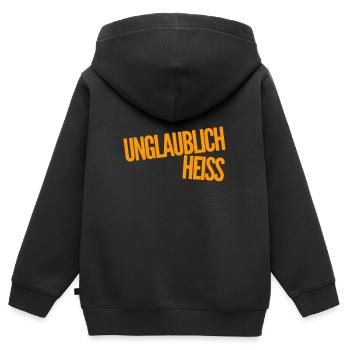unglaublich heiss - Kinder Premium Organic Zip Hoodie - Schwarz - Hinten - AI Model Kid Male (0cm)