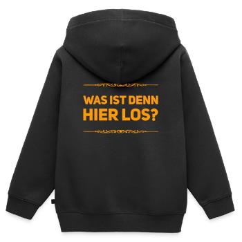 ich bin erstaunt - Kinder Premium Organic Zip Hoodie - Schwarz - Hinten - AI Model Kid Male (0cm)