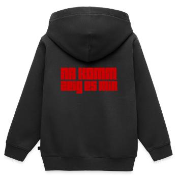 zeigst du es mir? - Kinder Premium Organic Zip Hoodie - Schwarz - Hinten - AI Model Kid Male (0cm)