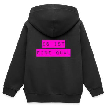 es ist eine Tortur - Kinder Premium Organic Zip Hoodie - Schwarz - Hinten - AI Model Kid Male (0cm)
