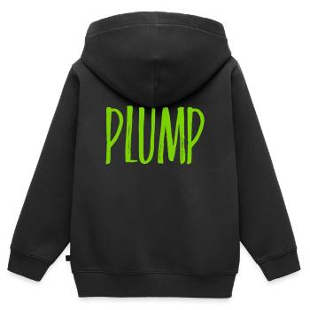 ich bin plump - Kinder Premium Organic Zip Hoodie - Schwarz - Hinten - AI Model Kid Male (0cm)