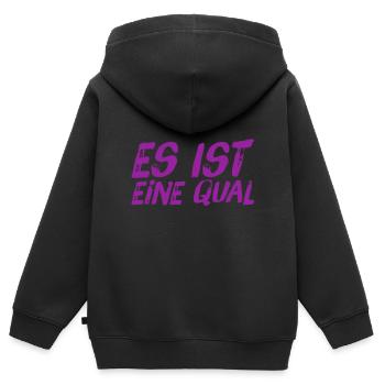 was für eine Mühe - Kinder Premium Organic Zip Hoodie - Schwarz - Hinten - AI Model Kid Male (0cm)