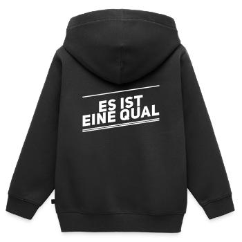 eine Plackerei - Kinder Premium Organic Zip Hoodie - Schwarz - Hinten - AI Model Kid Male (0cm)