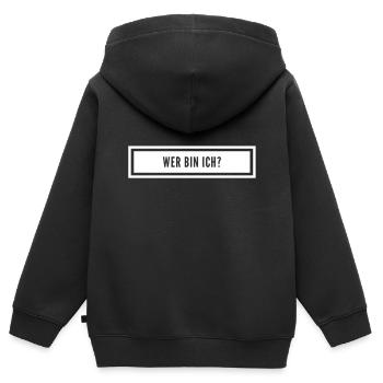 auf der Suche - Kinder Premium Organic Zip Hoodie - Schwarz - Hinten - AI Model Kid Male (0cm)