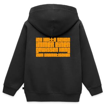 ich liebe das Drama - Kinder Premium Organic Zip Hoodie - Schwarz - Hinten - AI Model Kid Male (0cm)