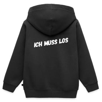 Zeit zu gehen - Kinder Premium Organic Zip Hoodie - Schwarz - Hinten - AI Model Kid Male (0cm)