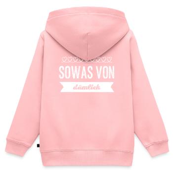 richtig dumm - Kinder Premium Organic Zip Hoodie - Rosa - Hinten - AI Model Kid Female (0cm)
