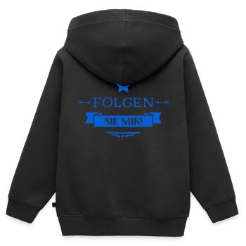 kommen sie mit - Kinder Premium Organic Zip Hoodie - Schwarz - Hinten - AI Model Kid Male (0cm)