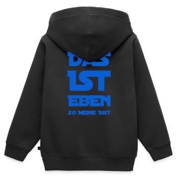 ich bin einzigartig - Kinder Premium Organic Zip Hoodie - Schwarz - Hinten - AI Model Kid Male (0cm)
