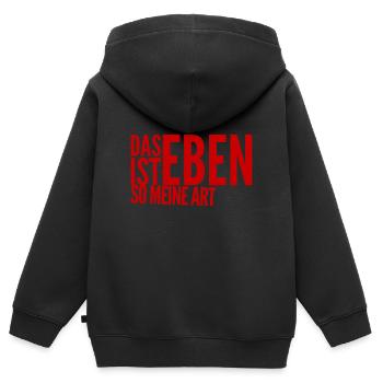 das ist eben so meine Art - Kinder Premium Organic Zip Hoodie - Schwarz - Hinten - AI Model Kid Male (0cm)
