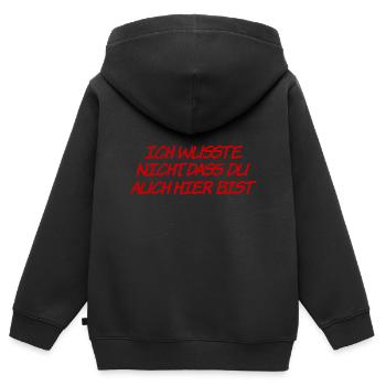 schön dich zu sehen - Kinder Premium Organic Zip Hoodie - Schwarz - Hinten - AI Model Kid Male (0cm)