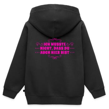 endlich sehen wir uns wieder - Kinder Premium Organic Zip Hoodie - Schwarz - Hinten - AI Model Kid Male (0cm)
