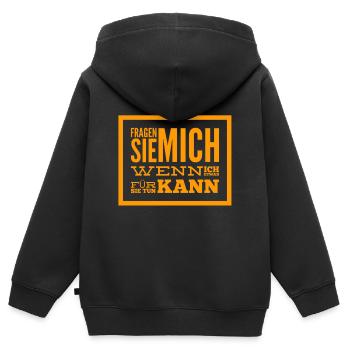 möchten Sie meine Hilfe - Kinder Premium Organic Zip Hoodie - Schwarz - Hinten - AI Model Kid Male (0cm)