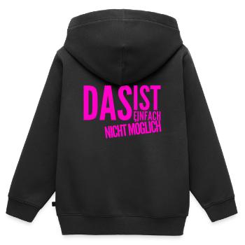 ich wunder mich - Kinder Premium Organic Zip Hoodie - Schwarz - Hinten - AI Model Kid Male (0cm)