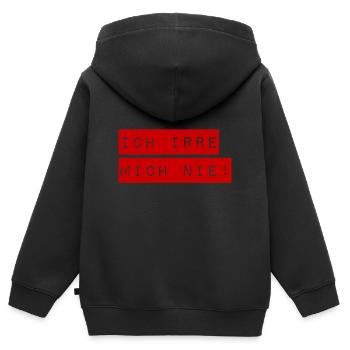 ich mache keine Fehler - Kinder Premium Organic Zip Hoodie - Schwarz - Hinten - AI Model Kid Male (0cm)