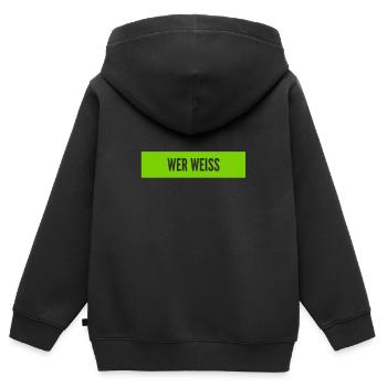 ich habe keinen Plan - Kinder Premium Organic Zip Hoodie - Schwarz - Hinten - AI Model Kid Male (0cm)