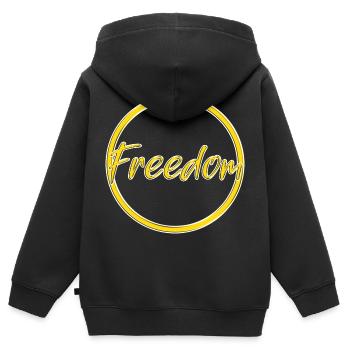 Liberté - Sweat Premium à capuche zippé enfant bio - noir - Dos - AI Model Kid Male (0cm)