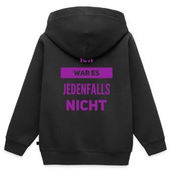 mich trifft keine Schuld - Kinder Premium Organic Zip Hoodie - Schwarz - Hinten - AI Model Kid Male (0cm)