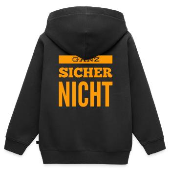 ich bin mir sicher - Kinder Premium Organic Zip Hoodie - Schwarz - Hinten - AI Model Kid Male (0cm)